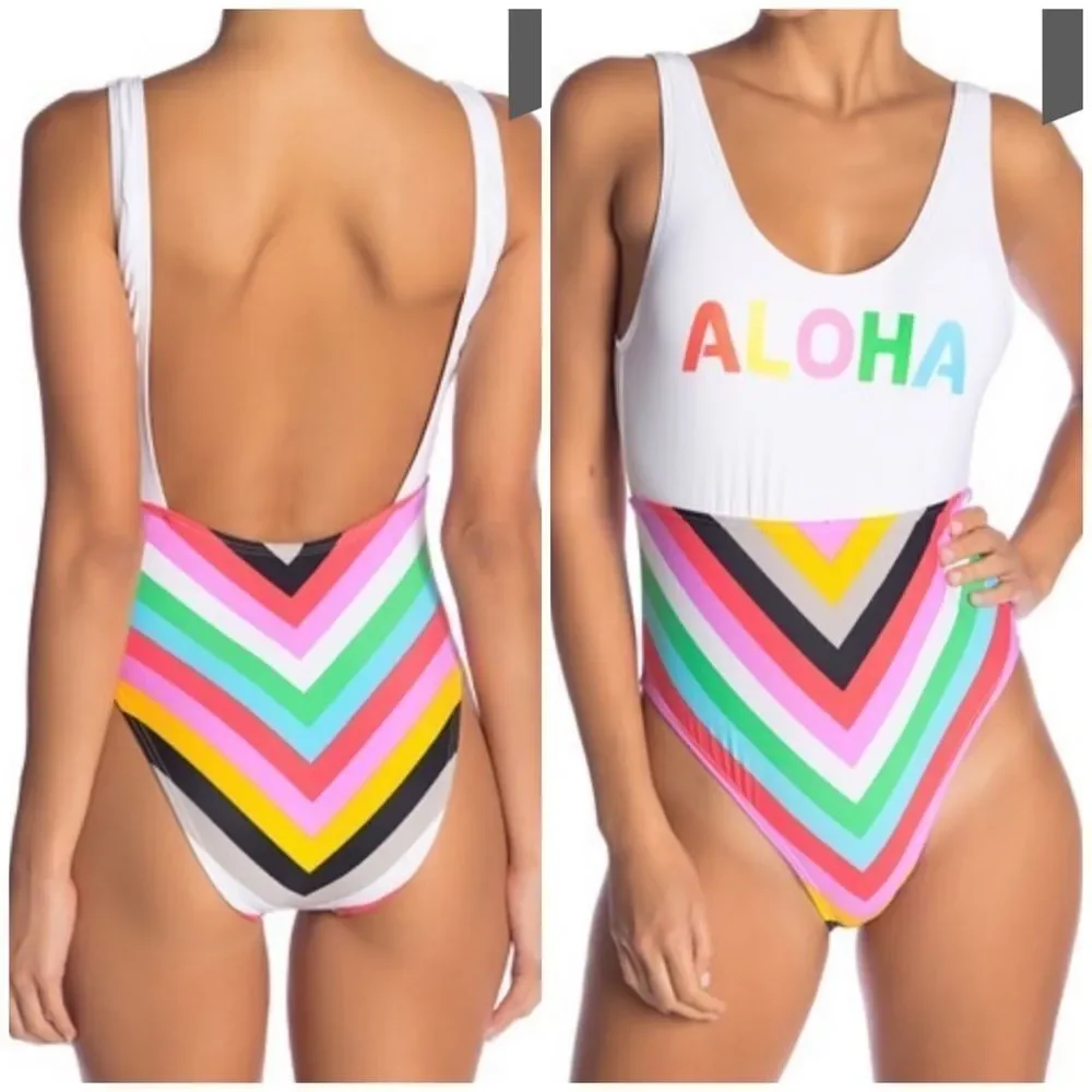 VYB aloha rainbow one piece scoop back‎